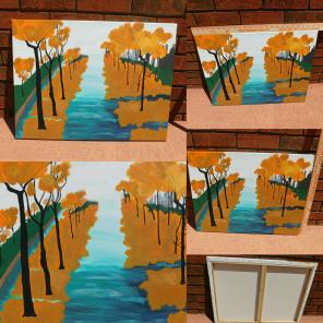 Handpainted acrylic wall decor