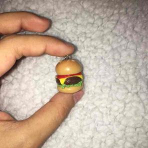 Hamburger polymer clay charm