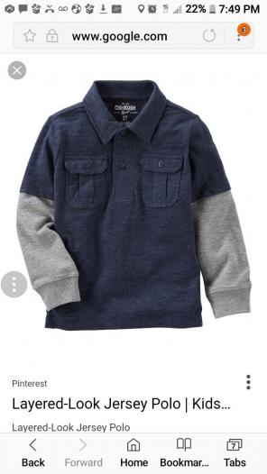 Oshkosh NWT Boys long sleeve Jersey Polo
