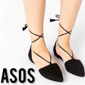 Asos lace up pointy flats