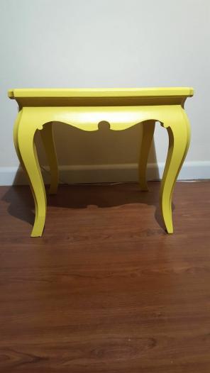 Refurbished Wooden Yellow table