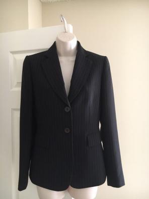 Tahari Black Pinstriped Blazer