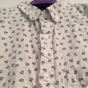 Flower White Button-up Shirt