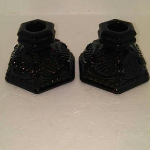 Avon cape cod ruby red candle holder set