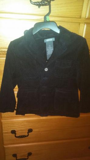 BOYS 4T KENNET COLE BLK CORDUROY BLAZER