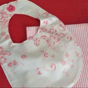 Handmade bib and matching burp cloth.