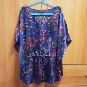 Blue Express Silky Cold Shoulder Top