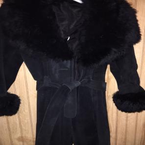 Vintage Suede Leather Coat EUC