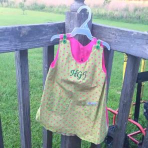 Little Girls Monogram Handmade Dress