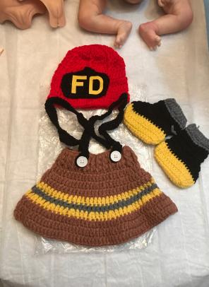 Baby Crochet Fire Department Outfit