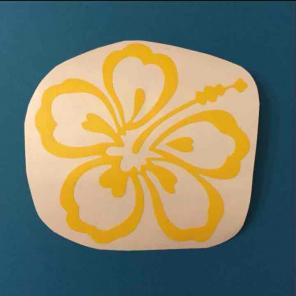 Yellow Hibiscus Flower Decal