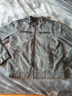 Helix men's gray and black biker jacket