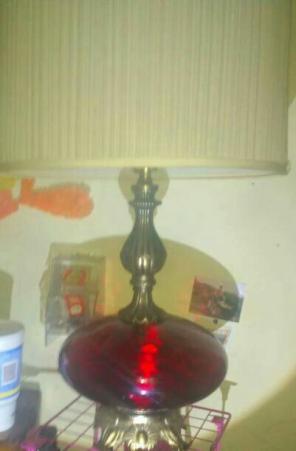 Vintage Ruby Red balloon Glass Lamp