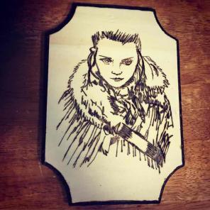 Ayra Stark Game of Thrones woodburning