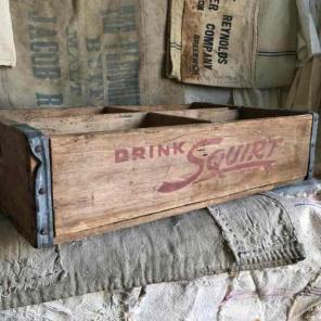 Vintage 1950's squirt pop crate wooden
