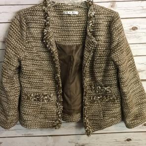 CAbi Tweed Brown Jacket Blazer Medium