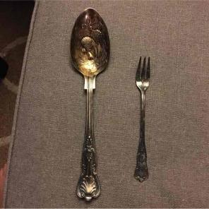 Silver fork and spoon