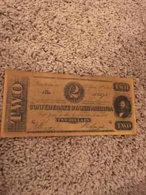 Confederate States of America 2$ note