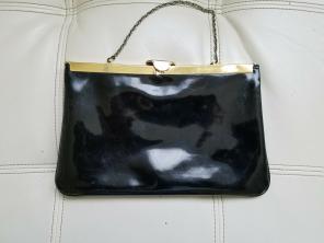 Vintage black patent leather purse