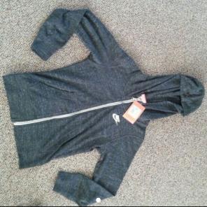 New girls large nike jacket dk gray $45