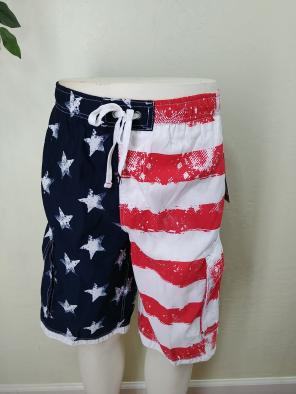 B. Split Men's Volley A. Flag Shorts