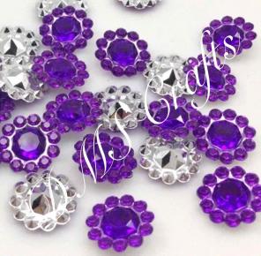 25 Pcs Purple Round Facet Resin Cabo