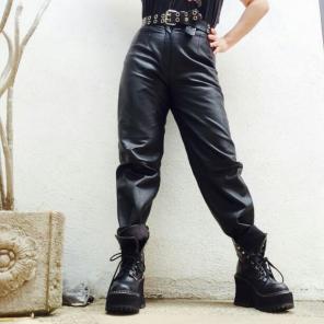 Vtg lambskin high waisted leather pants