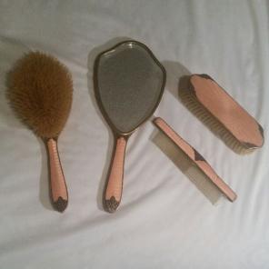 Antique Mirror & Brush