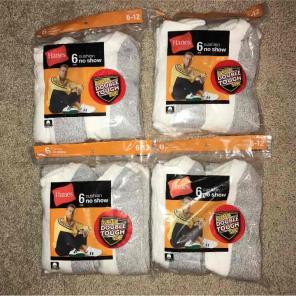 NEW Hanes men's no show socks 24 pair