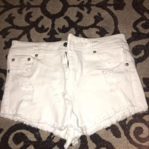 White Ripped Shorts