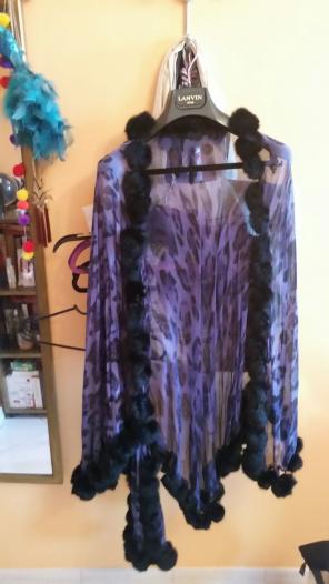 Never used purple/blue leopard poncho.