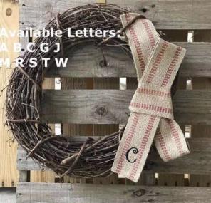 Burlap Monogrammed Initial Door Wreath