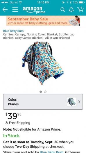 Baby Boy Minky Car Seat Canopy Cover