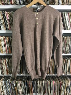Vintage Panda pure wool Henley Sweater