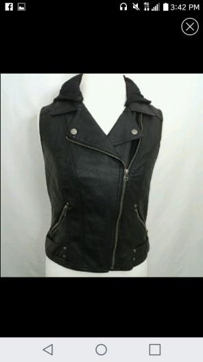 Moto Style Faux Leather Vest Medium