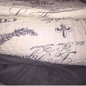 French print twin bedding/PB Bedskirt