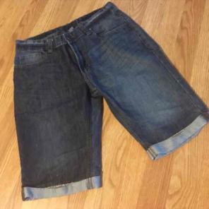Denim crop shorts