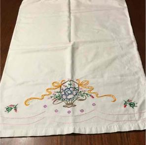 Embroidered pillow case