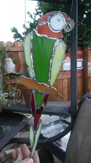 Pretty Stained Glass Parrot