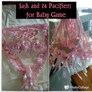 It's a girl Sash and Pacifiers for game