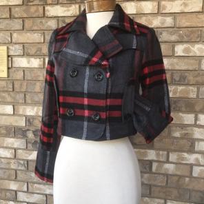 NEW Wool Cropped Pea Coat Wm M