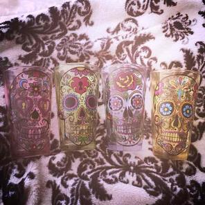 Sugar Skull Pint Glasses