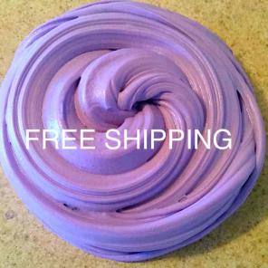 8oz Purple Fluffy Slime free shipping