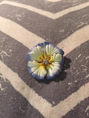 Joan Rivers Vintage Flower Brooch Blue