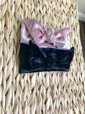 2 Pack Of Velvet Baby Headband Bows