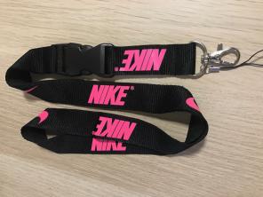 Nike Lanyard Black with Pink Logo