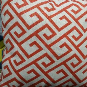 Pillow orange one with white