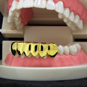 14K Gold Plated bottom Row Grillz
