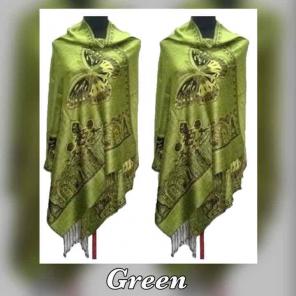 Green Pashmina Reversible Shawl Wrap
