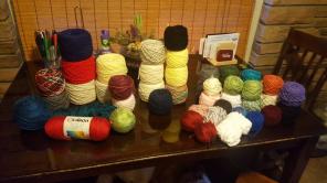 Huge caked yarn destash